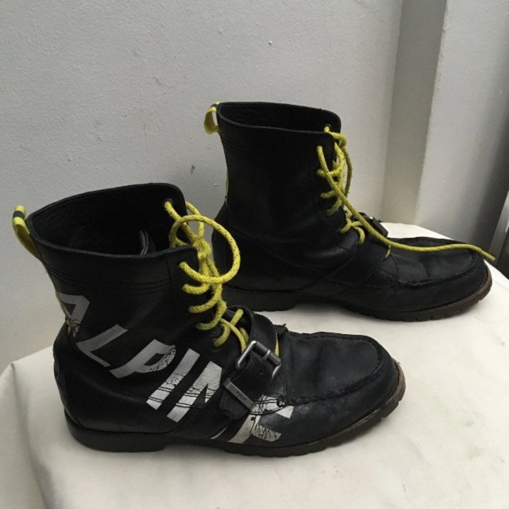 Men’s POLO RALPH LAUREN Size 10 D RANGER HI TECH ALPINE BLACK LEATHER BOOTS